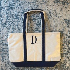 Canvas Tote Bag with Initial D